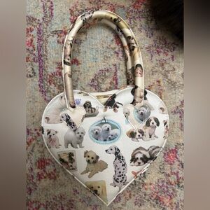 Ashley Williams Heart-Shaped Dog Print Handbag